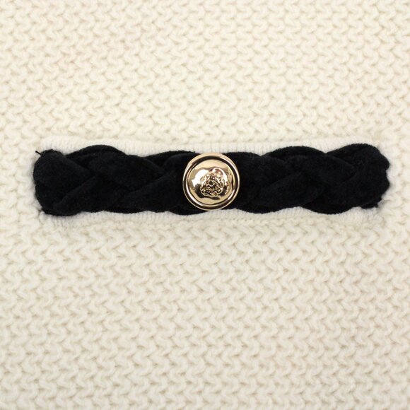 NWT Sandro Martie Cardigan in Ecru with Black Braided Velvet Trim FR Size 4/XL - Picture 6 of 16